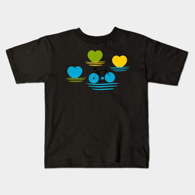 Love morning bike rides Kids T-Shirt by cocodes